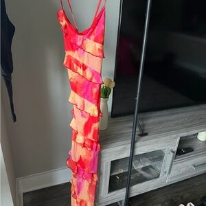 Colorful Ruffle Maxi Dress